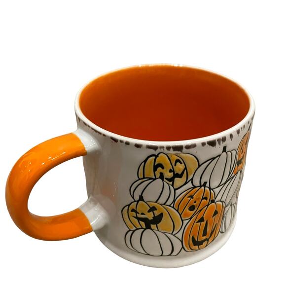 Eli + Ana PUMPKIN PATCH Ceramic Mug Orange & White "CHIPPER HALLOWEEN" New - Picture 4 of 12